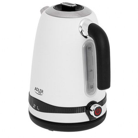 Adler | Kettle | AD 1295w | Electric | 2200 W | 1.7 L | Stainless steel | 360° rotational base | White - 2